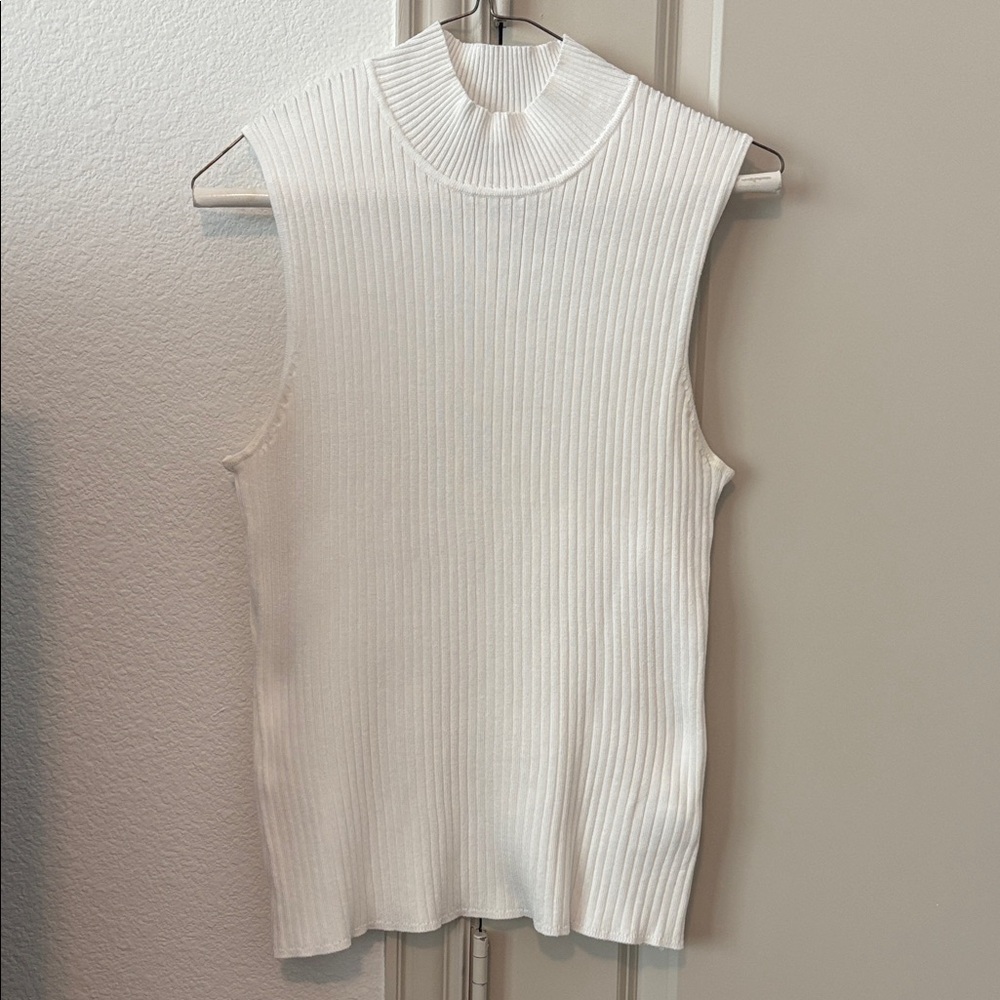 Madison Ivory Sleeveless Ribbed Top